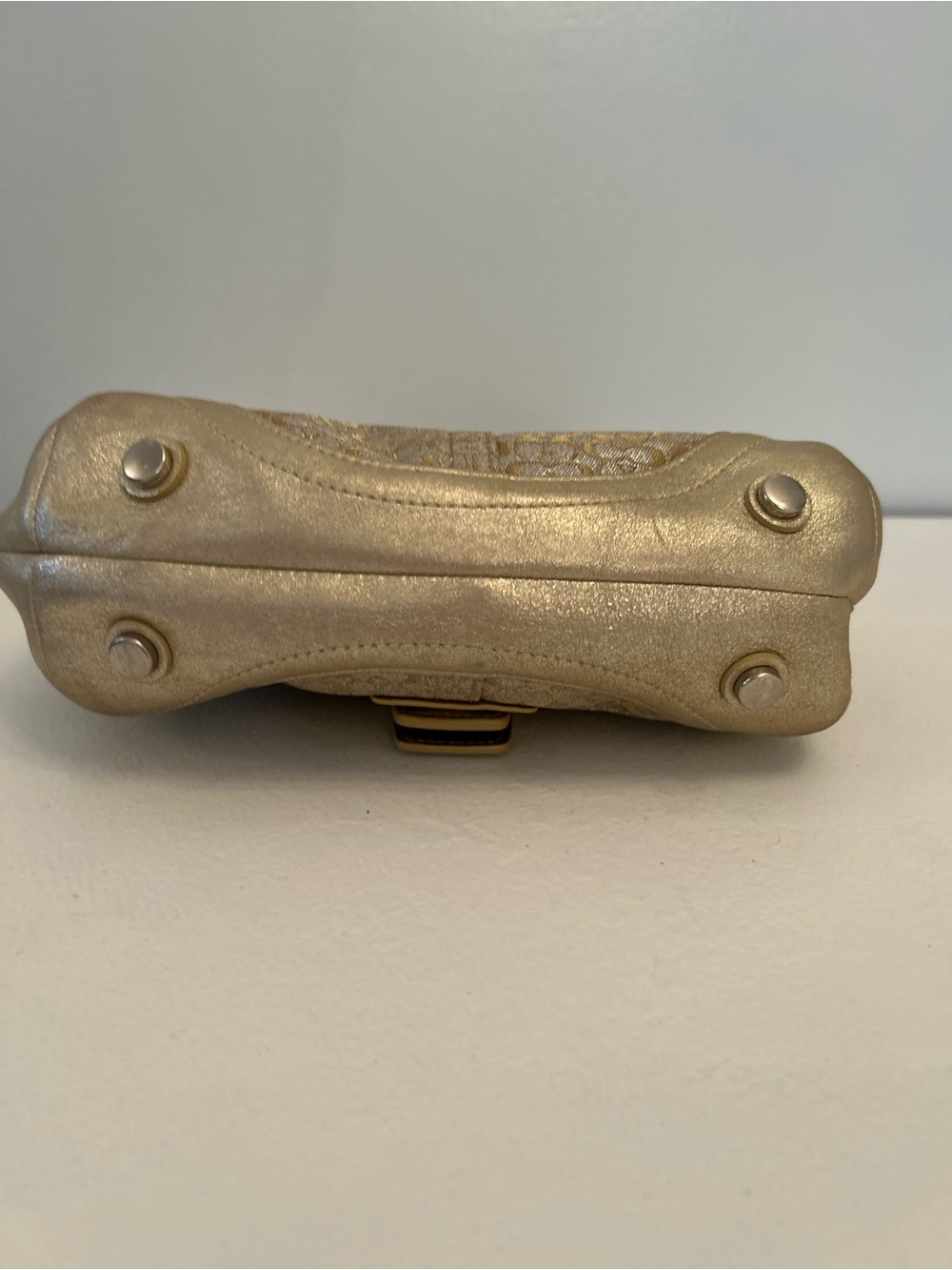 Coach Metallic Gold Mini Top Handle Bag - Picture 5 of 10